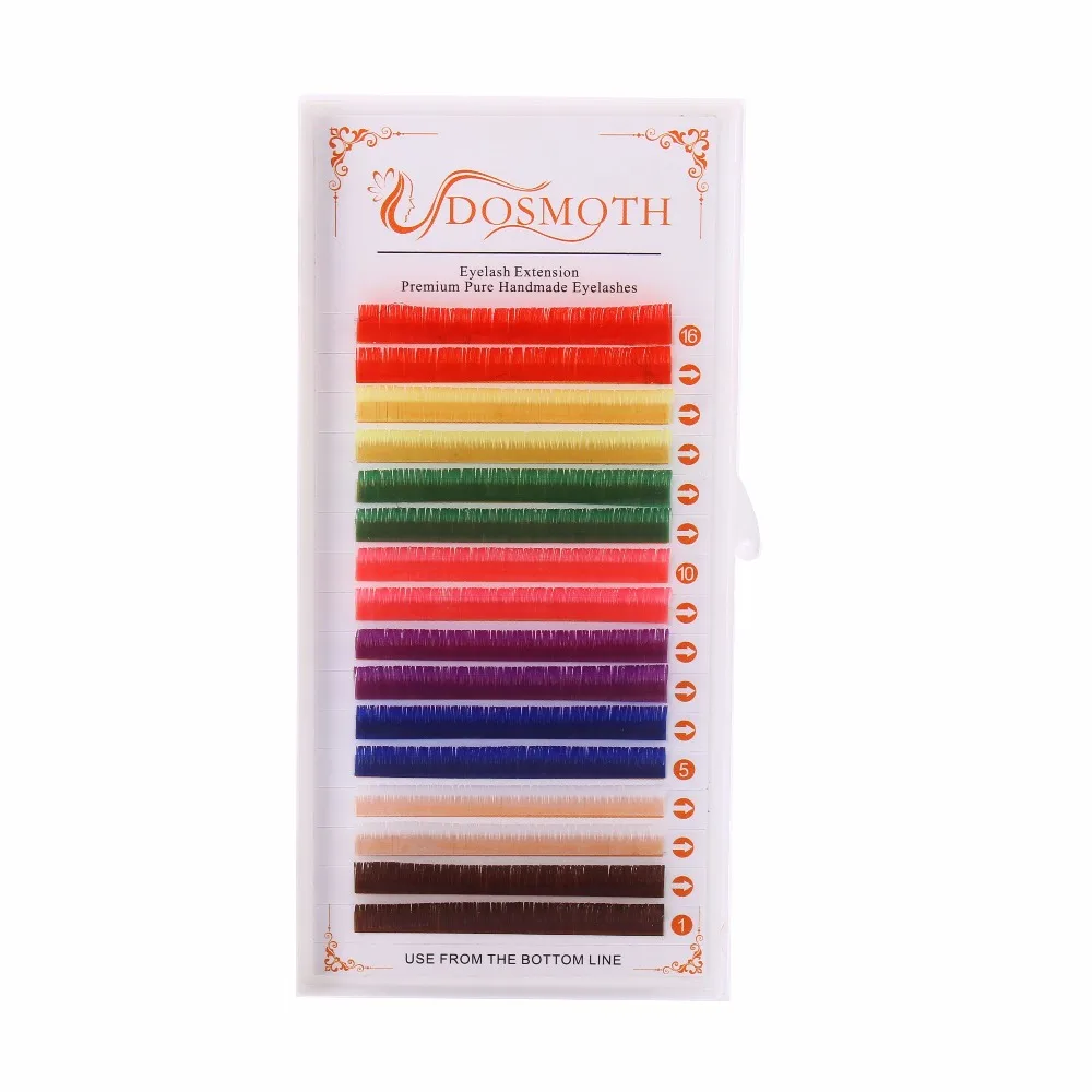4 шт. 16 рядов наращивание ресниц разных цветов натуральные ресницы
