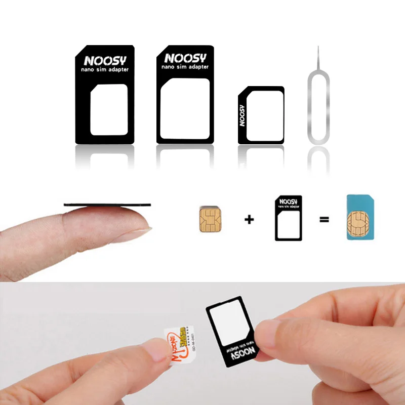 

4 In 1 Micro Nano SIM Card Adapter Connector Kit For iPhone 6 7 plus 5S Huawei P8 lite P9 Xiaomi Note 4 Pro 3S Mi5 Sims Holder