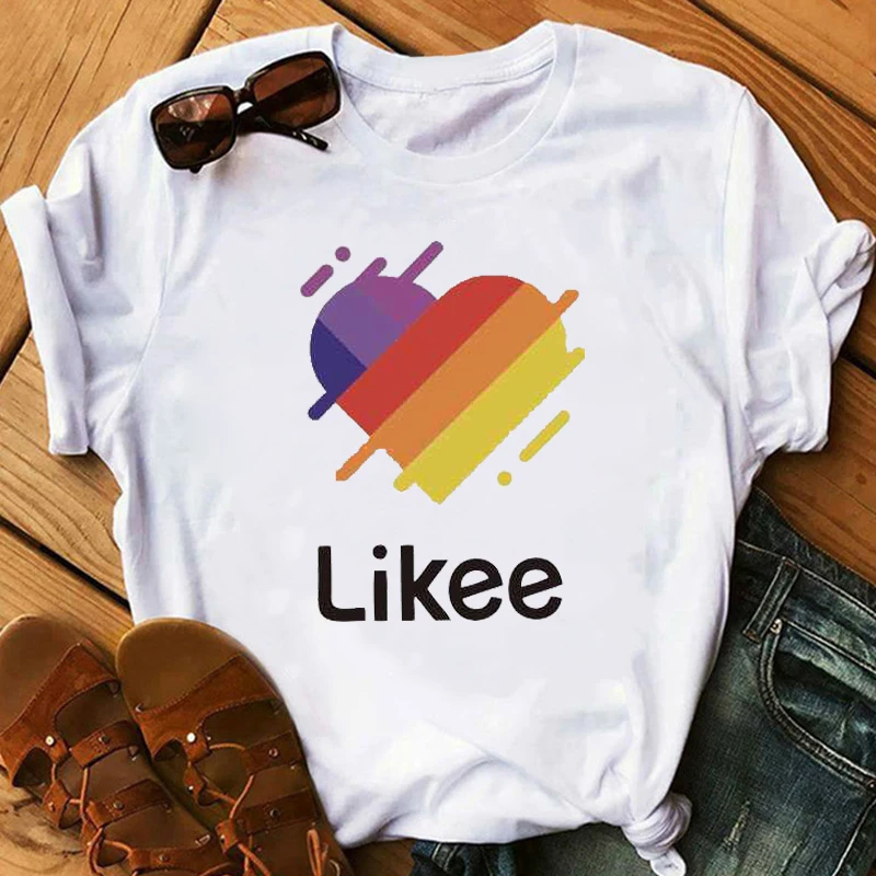 Футболка LISALA Likee App футболка Heart Cat классная уличная с коротким рукавом веселая