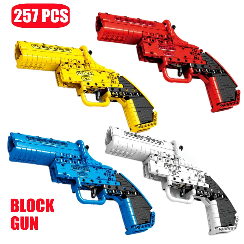 

Набор огнестрельного оружия 257 шт., пистолет, архитектура, строительные блоки, модель, технические идеи, сборка своими руками, кирпичи, обуча...