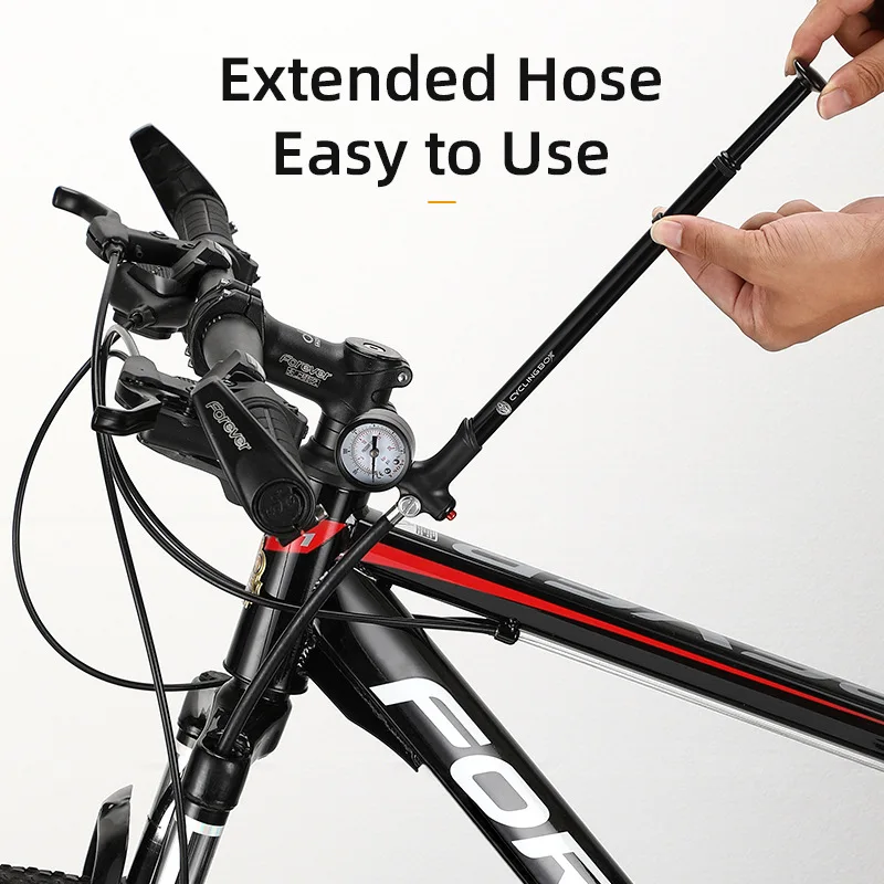 

Portable High Pressure Bicycle Pump Front Fork Mountain Bike Pump Aluminium Alloy Hand Shockproof Manometry Cycling Inflator