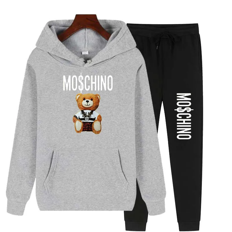 

Spring and Autumn Letter Bear Print Men's and Women's Hoodie Sports Casual Pullover Large Size Super Cute Suit 2021