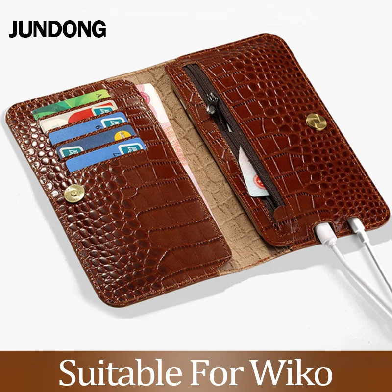 For Wiko Harry 2 View 3 Pro Go Jerry Lenny 4 5 Lite Plus Case Crocodile Texture Cover Cowhide Phone Bag Wallet | Мобильные телефоны