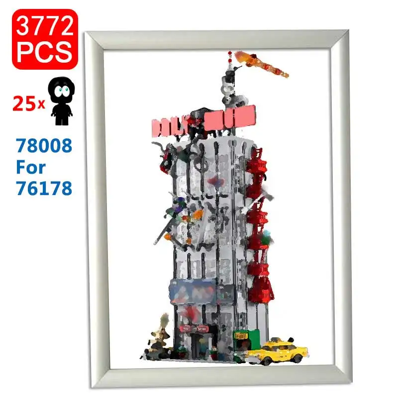 MOC Daily-Juego de bloques de construcci&oacute;n para ni&ntilde;os, juguete de ladrillos para armar estadio Bugle Street View, ideal para regalo de Navidad, c&oacute;digo 3770, compatible con 76178 y 78008-0