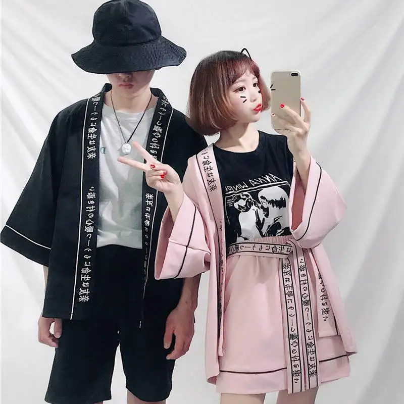 Neploe женский кимоно кардиган японский принт розовая блузка Рубашки 2019 Осенние