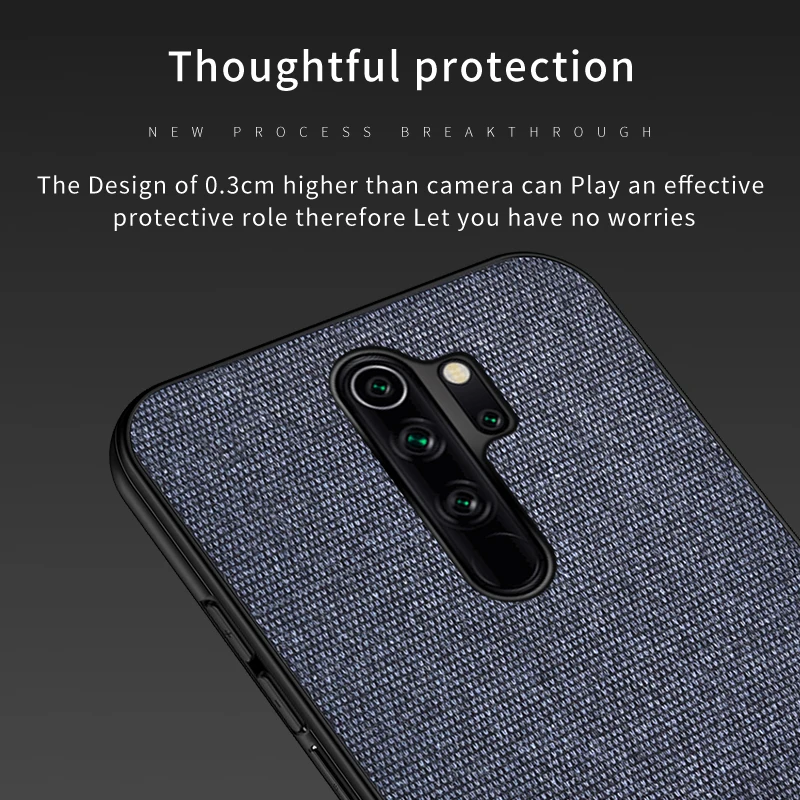 Чехол для Xiaomi Redmi Note 8 Pro тканевый силиконовый мягкий чехол с полной защитой Rezzol