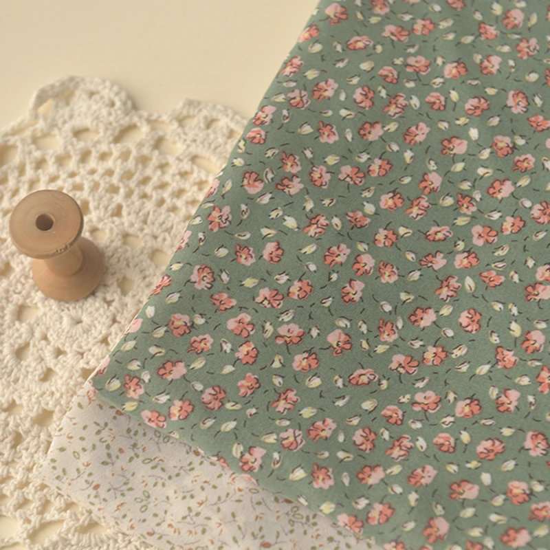 140x50 см пасторальная лесная зеленая шифоновая ткань для изготовления пальто и