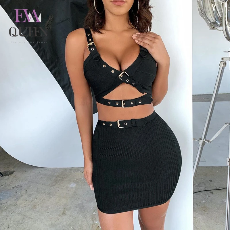 Женское облегающее платье EvaQueen черное без бретелек вечерние клубные платья лето