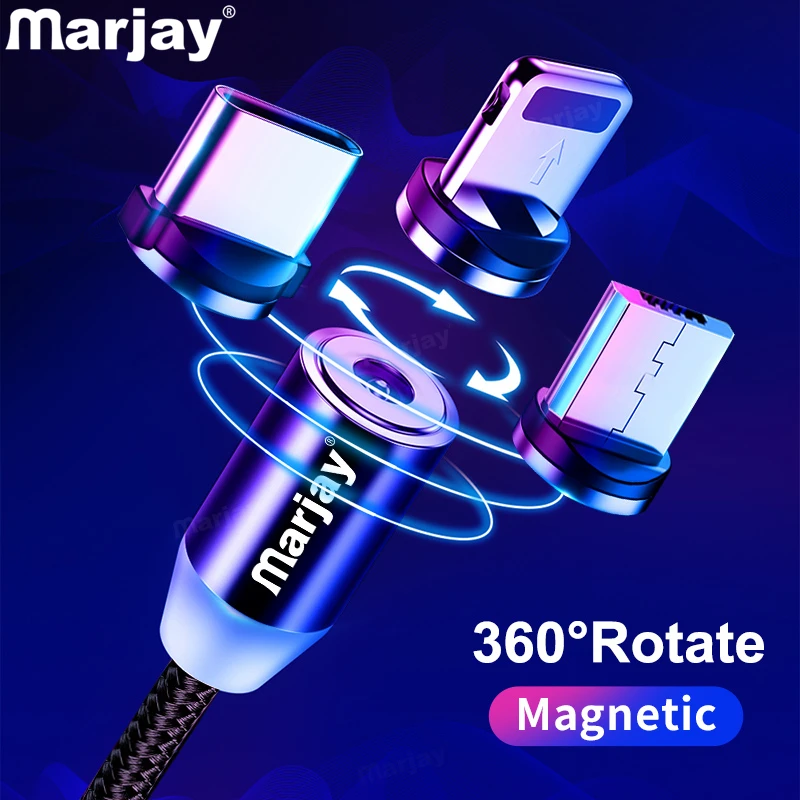 Mагнитный кабель Marjay для быстрой зарядки Micro usb type C iPhone samsung Xiaomi Мобильный телефон