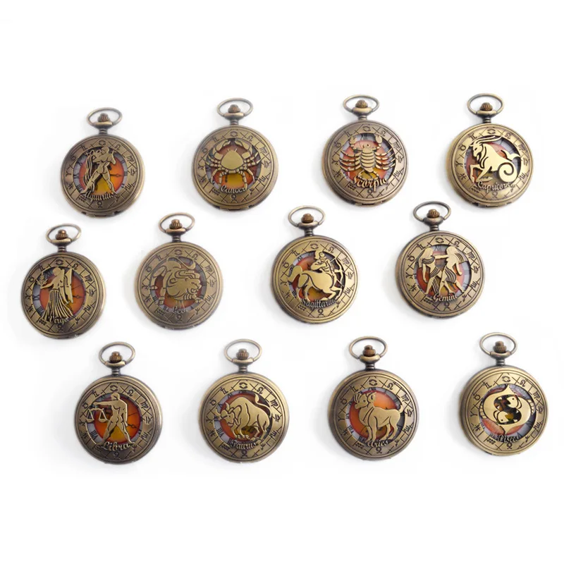 12 знаков зодиака Подвеска часы ожерелье Женщины Мужчины созвездия Дева весы