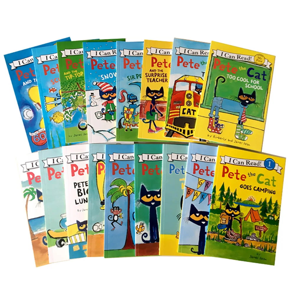 17 книг/набор детские книжки с надписью Pete The Cat |