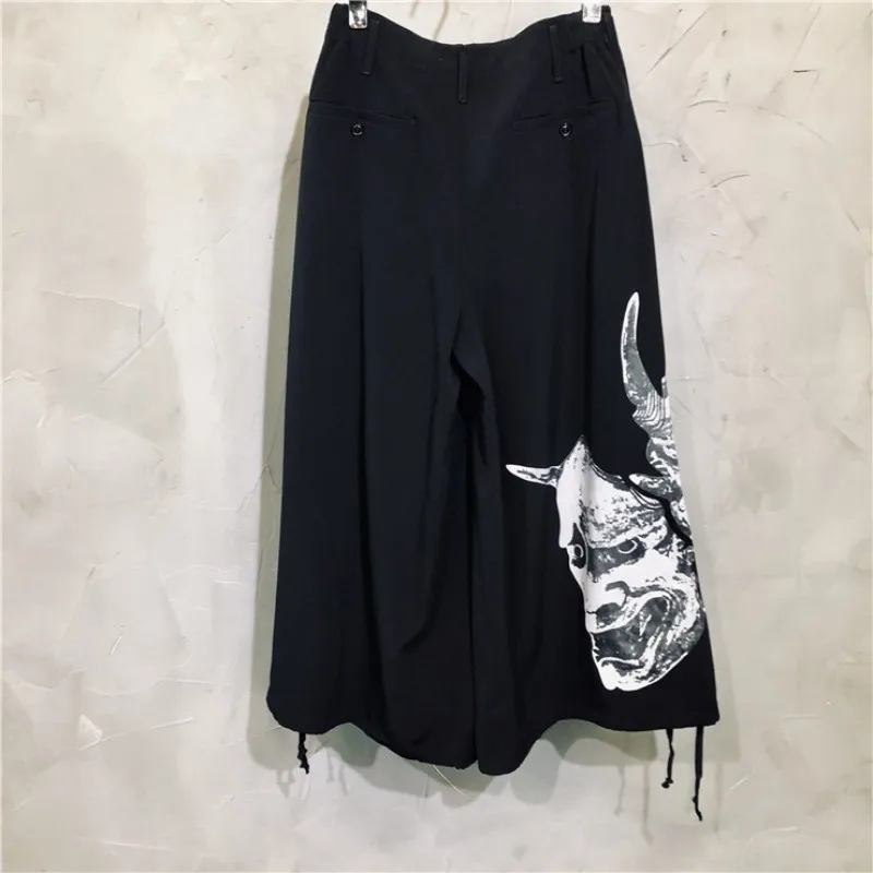 

Gothic Style Printed Cotton Harem Pants Fashion Streetwear Loose Fit Wide Leg Baggy Pants Luxury Runway Ankle Length Pants