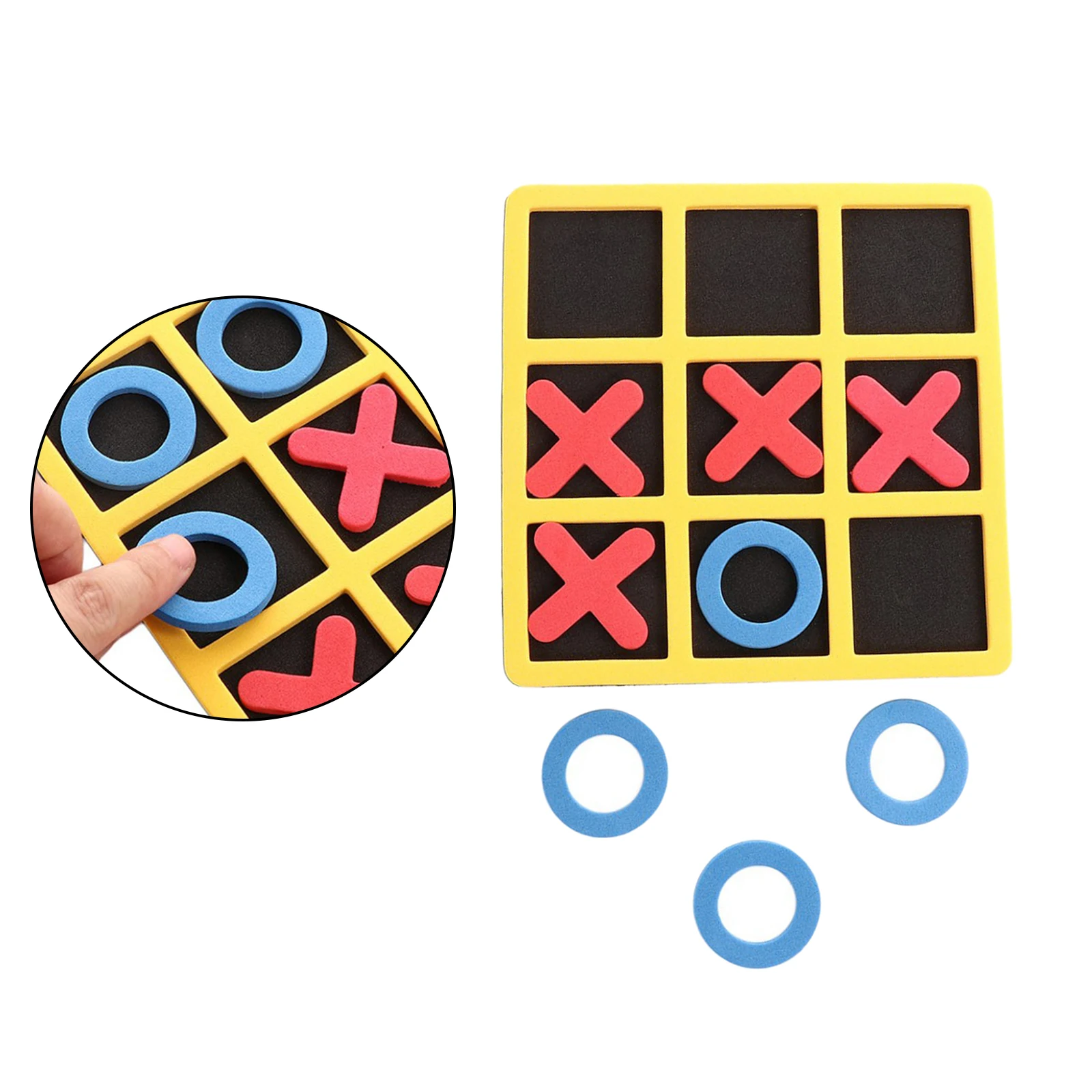 

Noughts and Crosses Educational Puzzle Board Game 2Players Party Game Fun Play for Kids Adults