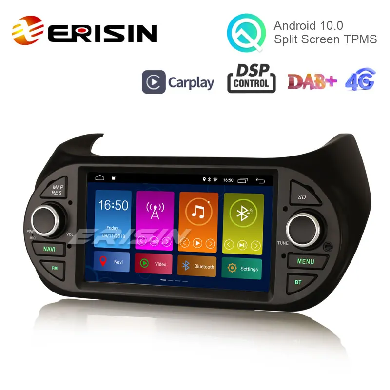 Erisin ES3075F 7 &quotDSP Carplay Android 10 0 автомобильная стереосистема GPS DAB для Fiorino Nemo