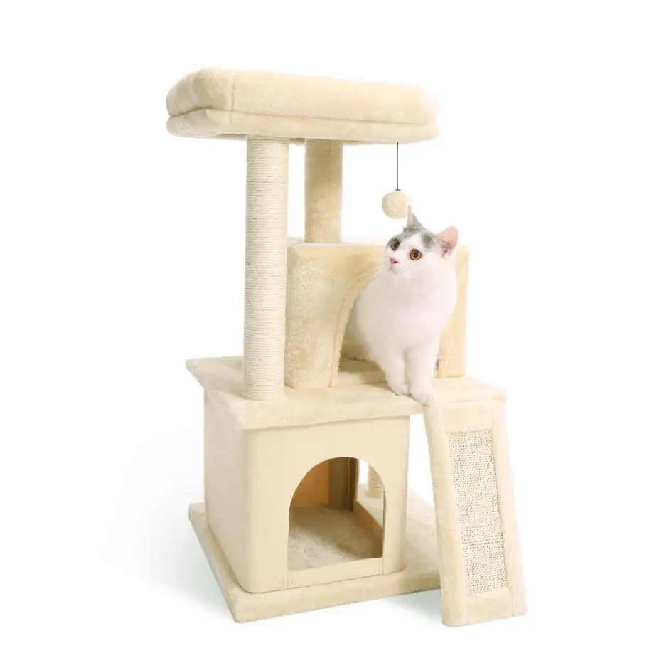 Domestic Delivery Cat Tree Condo House Scratcher Funny Scratching Post Climbing Tree Toy for Cats Kitten Activity Pet House Nest - Цвет: AMT0014BG