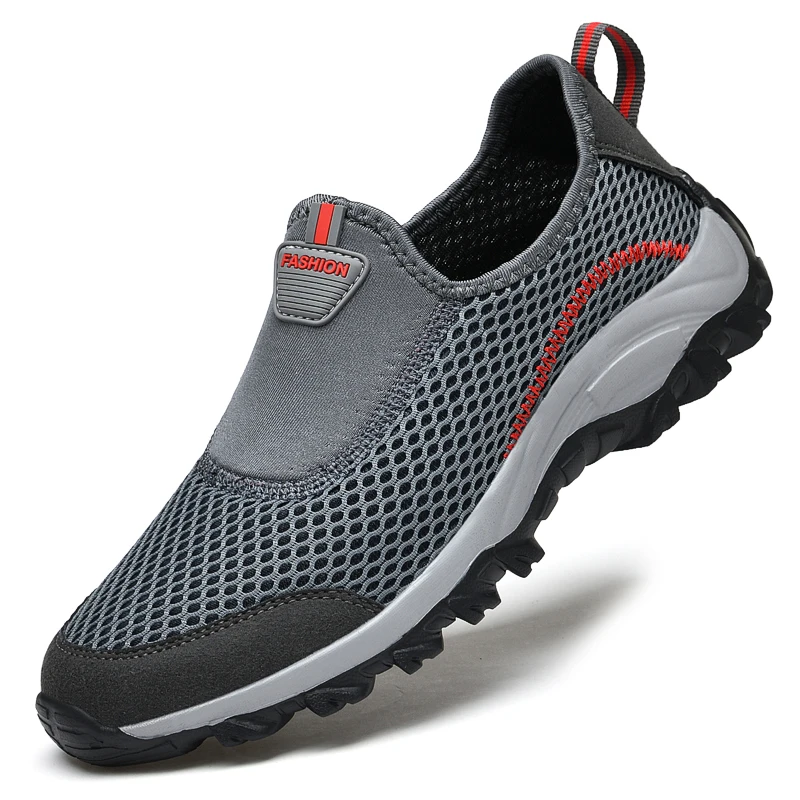 

2021 New Summer Men's Mesh Casual Shoes Fashion Outdoor Sport Shoes Original Breathable Light Slip On Beach Sneakers Big Size