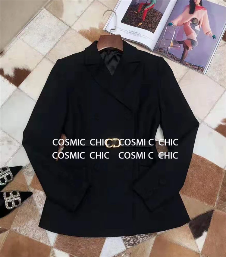 Cosmicchic, Женский Осенний Блейзер, юбка, комплект из 2 предметов, шерстяная куртка с длинными рукавами и поясом, красная клетчатая сетчатая юбка, Плиссированные Юбки-миди, костюм
