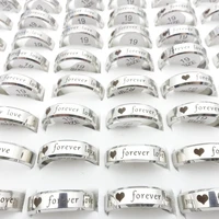 mixmax 100pcs forever love stainless steel rings for men women couple ring fashion jewelry wholesale valentines day gift