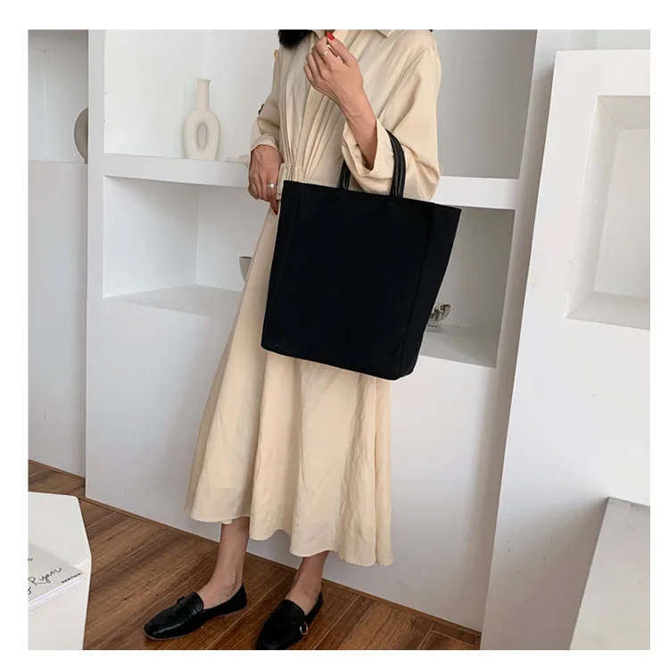New fashion simple leisure Tote Bag student schoolbag large capacity canvas briefcase