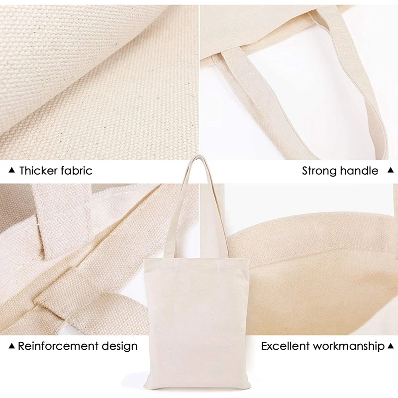 

Canvas Pencil Pouch Tote Bags Set,DIY Craft Blank Makeup Bags with Zip Canvas Pen Case DIY Reusable Shopping Grocery Bag