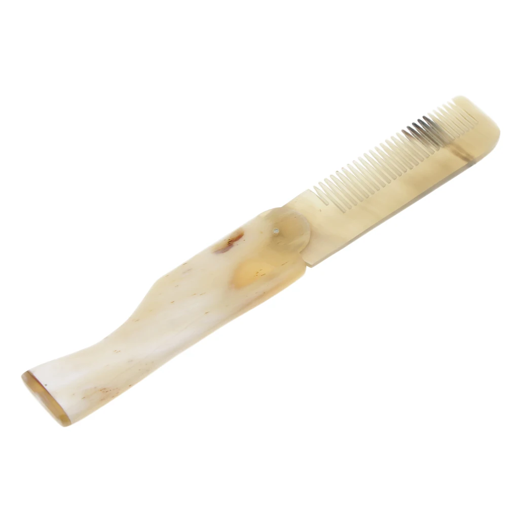 

Natural Ox Horn Massage Comb Detangle Retro Chemical-free Folding Combs