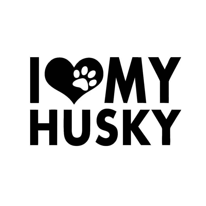 

I Love My Husky Heart Dog Sticker Puppy Pet window Decal Vinyl 12x9cm