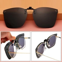 2021 clip on polarized lens men square sunglasses night driving glasses fishing eyewear flip up design sunglasses