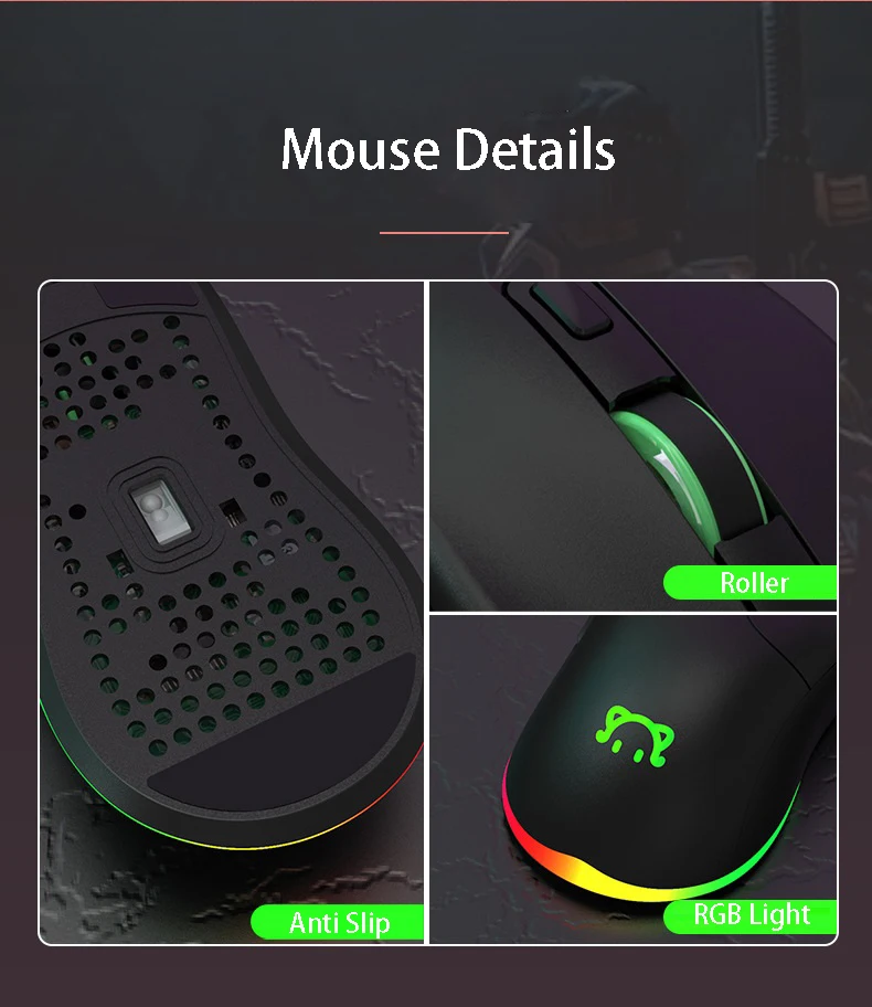 

Optical Gaming Mouse Image Sensor SCPC199 RGB Lighting Macro Mice 4800DPI Max Custom Wired Mause for Notebook Desktop PC