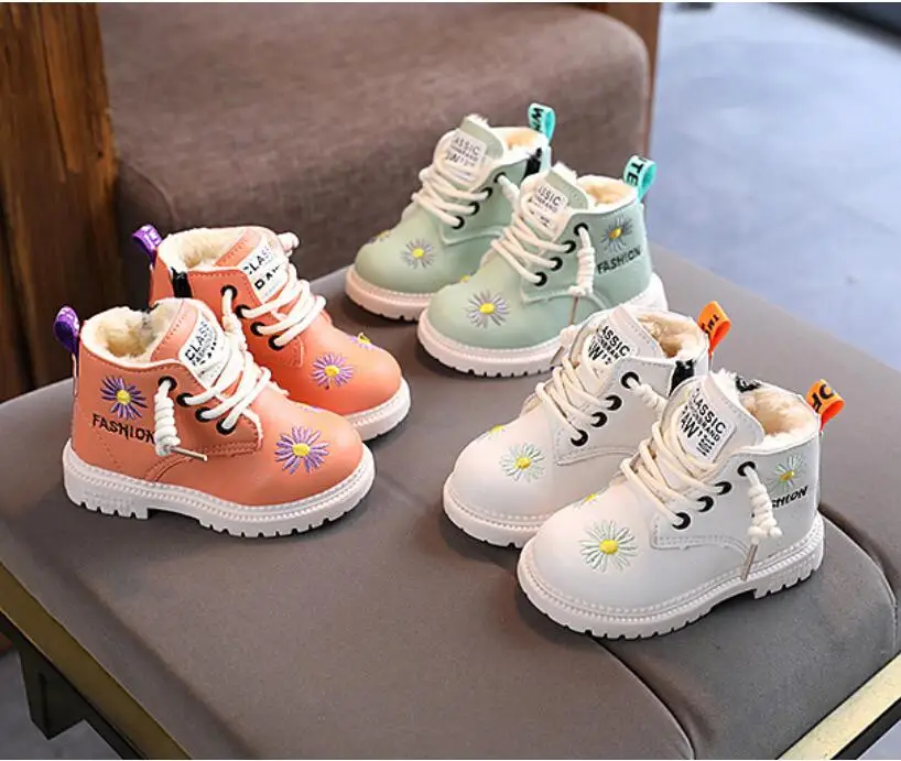 

2021 Baby Girls Boys Boots Infant Toddler Shoes Boots Girl Martin Boots Anti-skiing Boots Winter baby plus velvet cotton boots