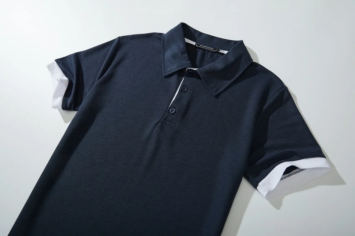 

Summer Fashion Men for Cat logo short Sleeve Polo Shirt Turn-over Collar Casual Slim Breathable Solid Color Business men polo