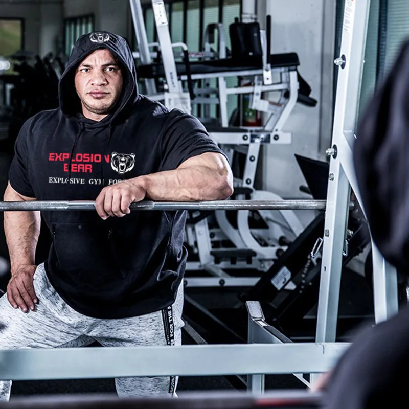 2020 Модные мужские толстовки для бодибилдинга толстовка без рукавов спортивный