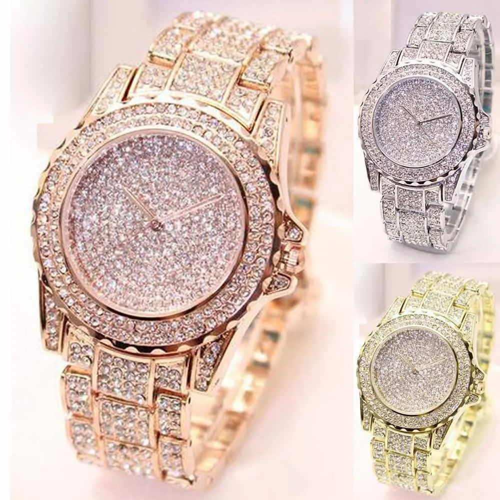 

Luxury Diamonds Women Watches Stainless Steel Belt Alloy Case Watches Female Distinguished Analog Quartz Wrist Clock Reloj Mujer