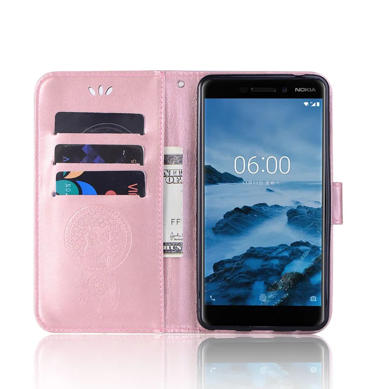 Чехол для Nokia 6 2018 кожаный чехол бумажник с рисунком совы 1 TA 1068 1050 1043 1045|Бамперы| |