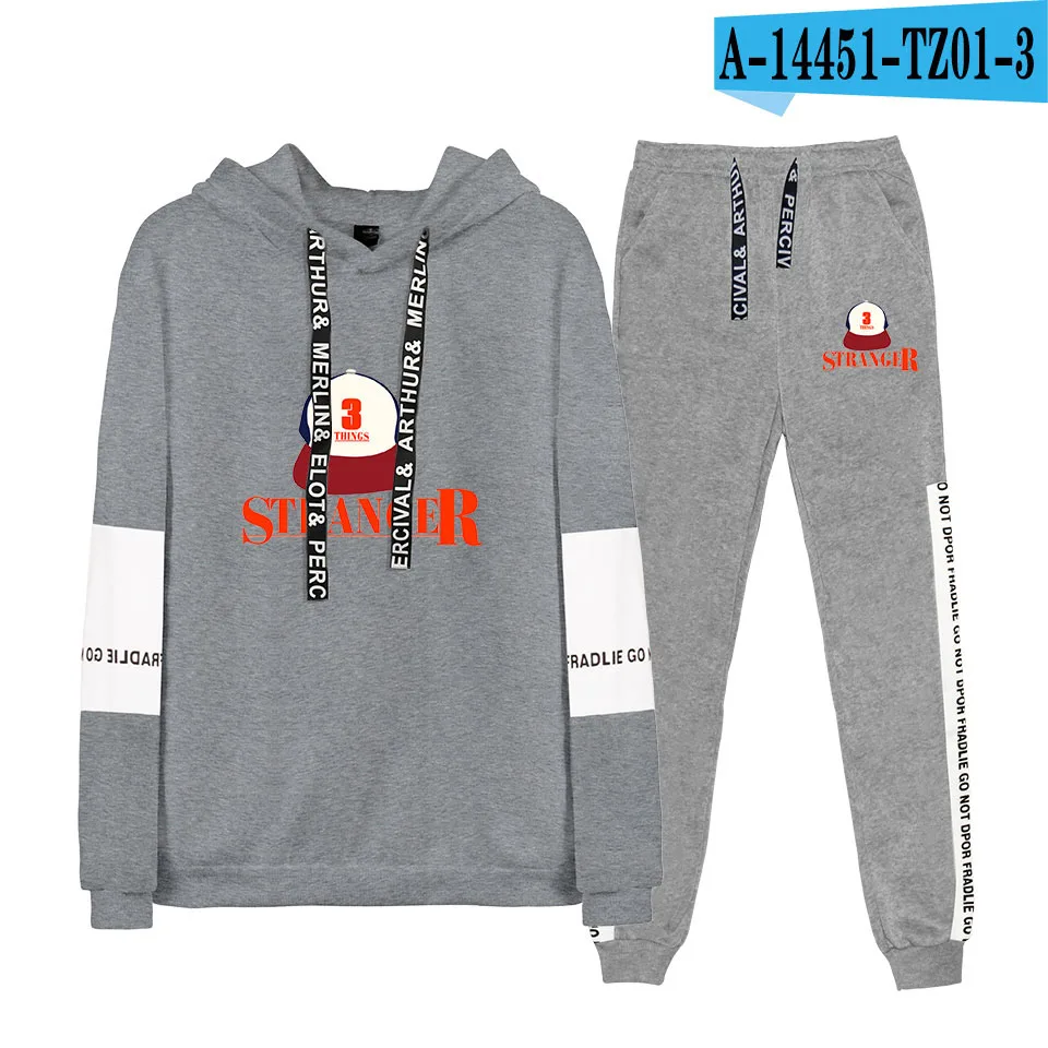 

Harajuku Stranger Things Kpop Hoodies Sweatshirt And Sweatpants Sets Men/Women High Quanlity Streetwear Brand Suit Clothing