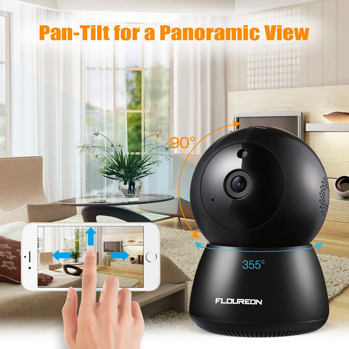 FLOUREON 1080P Беспроводная ip-камера безопасности панорамная двухсторонняя аудио ночное видение домашнее наблюдение Обнаружение движения детский монитор
