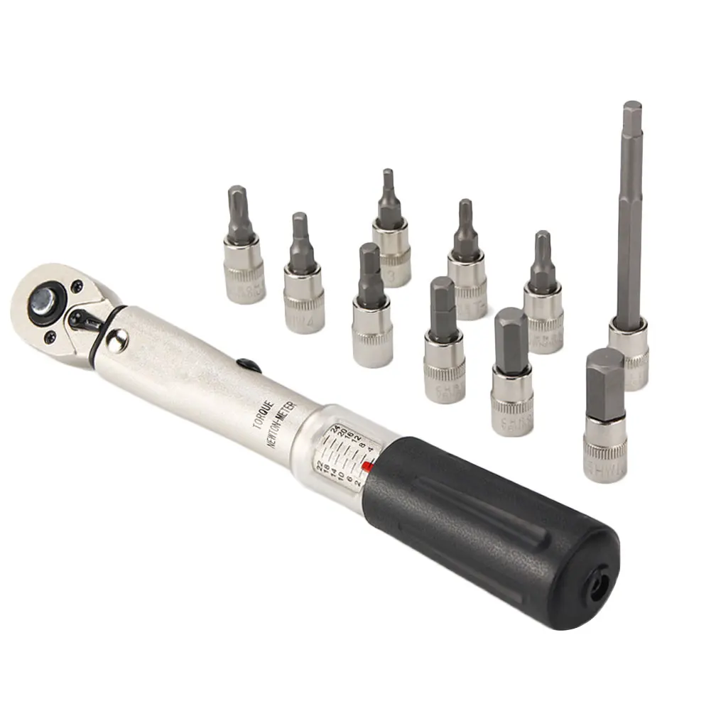 

Bicycle Repair Tools Kit Bike Torque Wrench Allen Key Tool Socket Set Road MTB Bike Tools 1/4'' Torque Fix Set 2-24 NM
