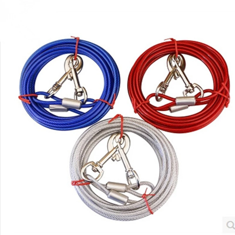 

Double Head Lengthened Iron Chain Wire Rope Dog Durable Collar and Leash Pet Supplies