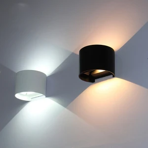 COB Led aluminum wall lamp semi-circular waterproof corridor outdoor courtyard light up and down