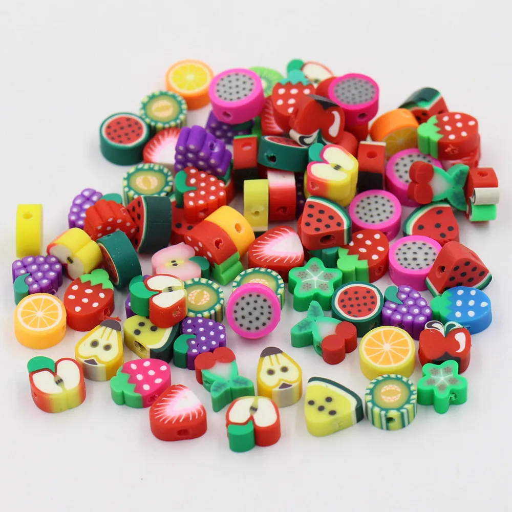 Бусины из мягкой глины в виде фруктов животных|Бусины| |