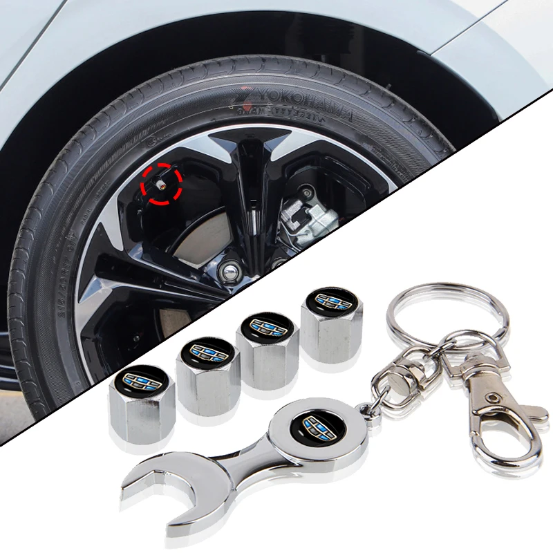 

1set New Car Wheel Valve Cap Case Cover with Keychain for Geely Lc Ck Emgrand X7 Ec7 Repuestos Gc2 Ck 3 Ec8 Sx11 Car Accessories