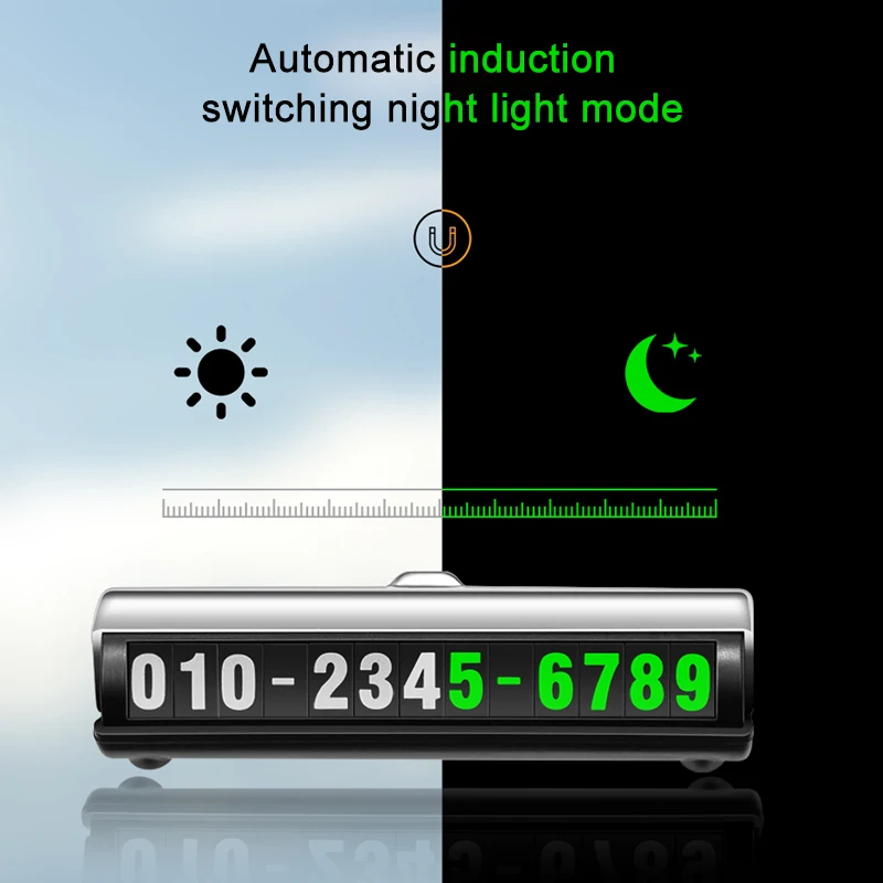 Карта для парковки автомобиля светящийся номерной знак телефона наклейки