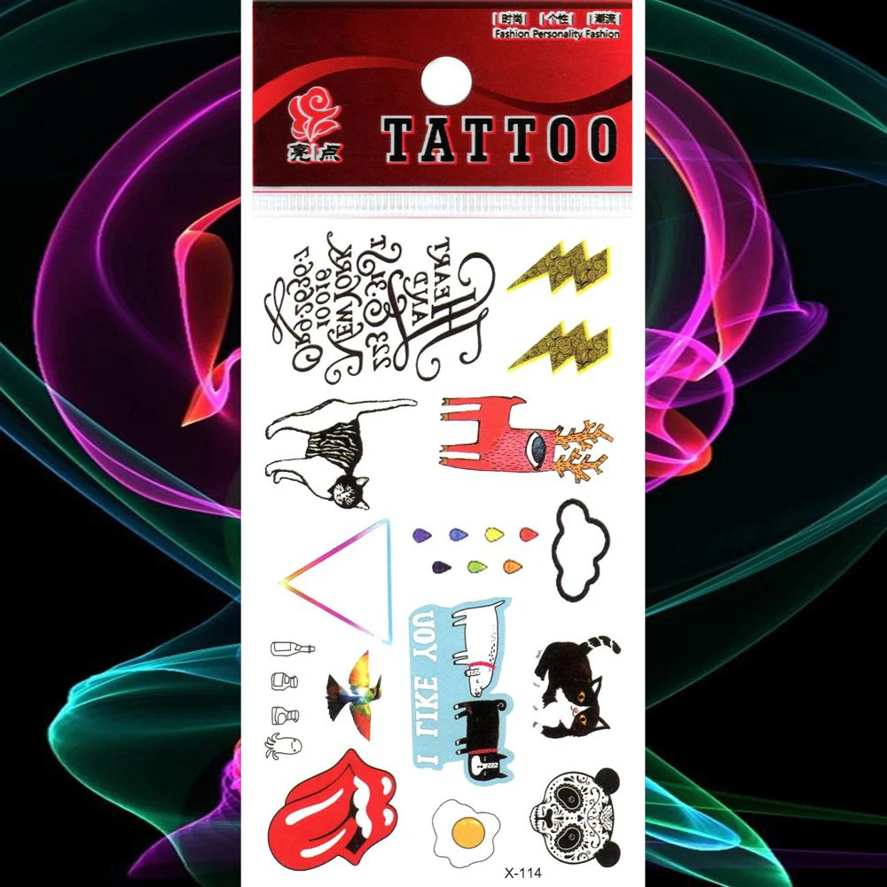 Милые Мультяшные водонепроницаемые тату наклейки с изображением кота мышки