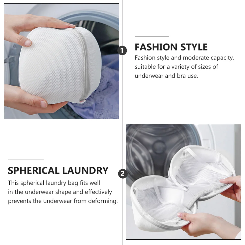 

1 Pc Anti-deformation Underwear Laundry Bag Spherical Wash Bag (White)