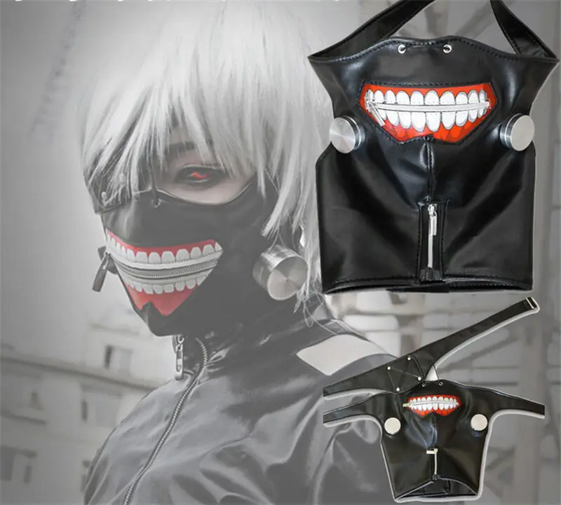 Аниме Токийский Гуль косплей Kaneki Ken Регулируемая Молния маска из искусственной