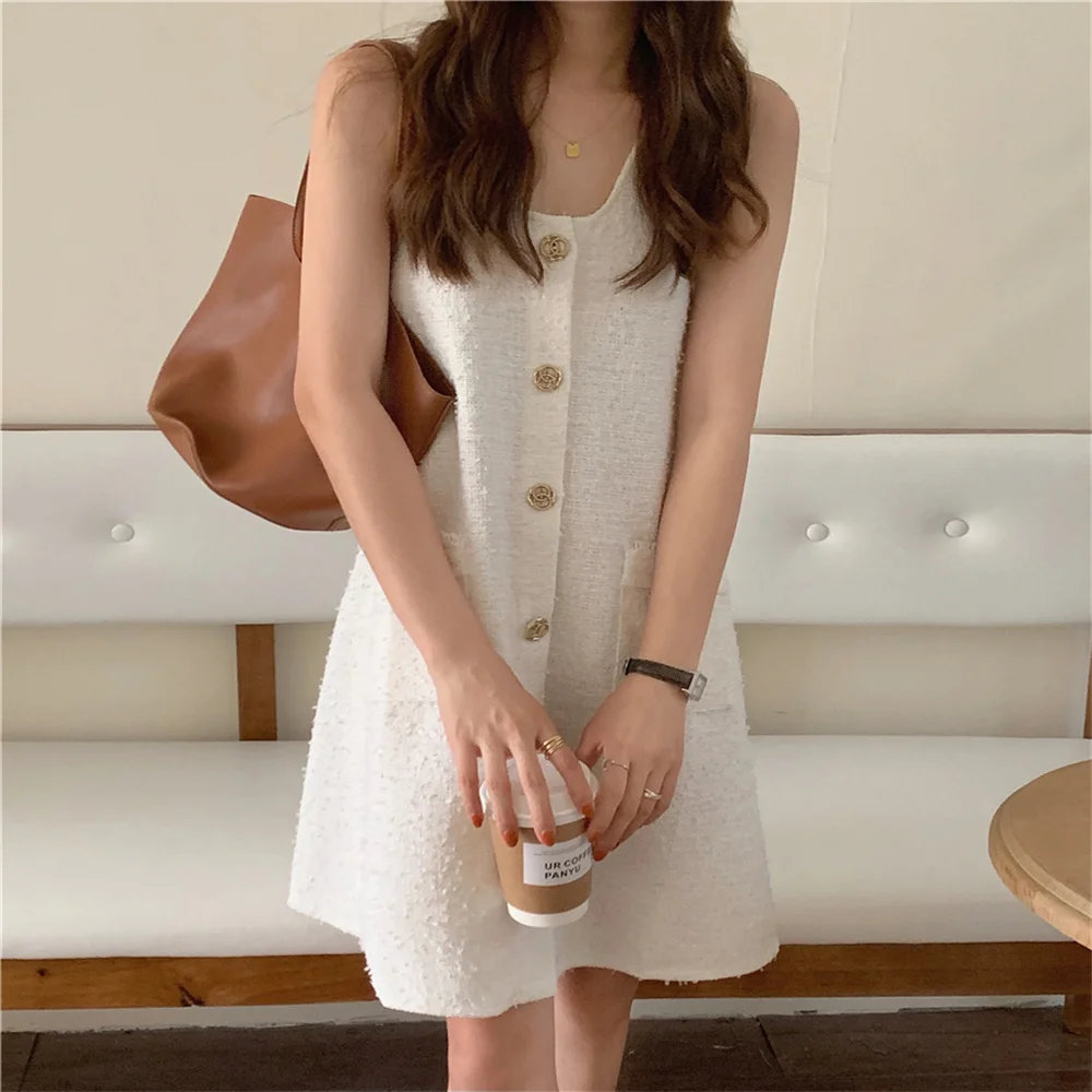 

Alien Kitty Summer Sleeveless Loose Slip Dress Femme Sexy Chic Prom New Party Elegant Streetwear Slim All Match Mini Dresses