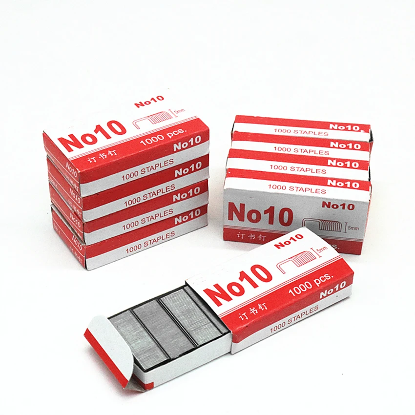 Стандартные скобы мини для обвязки бумаги № 10 высотой 5 мм 900 в коробке школы