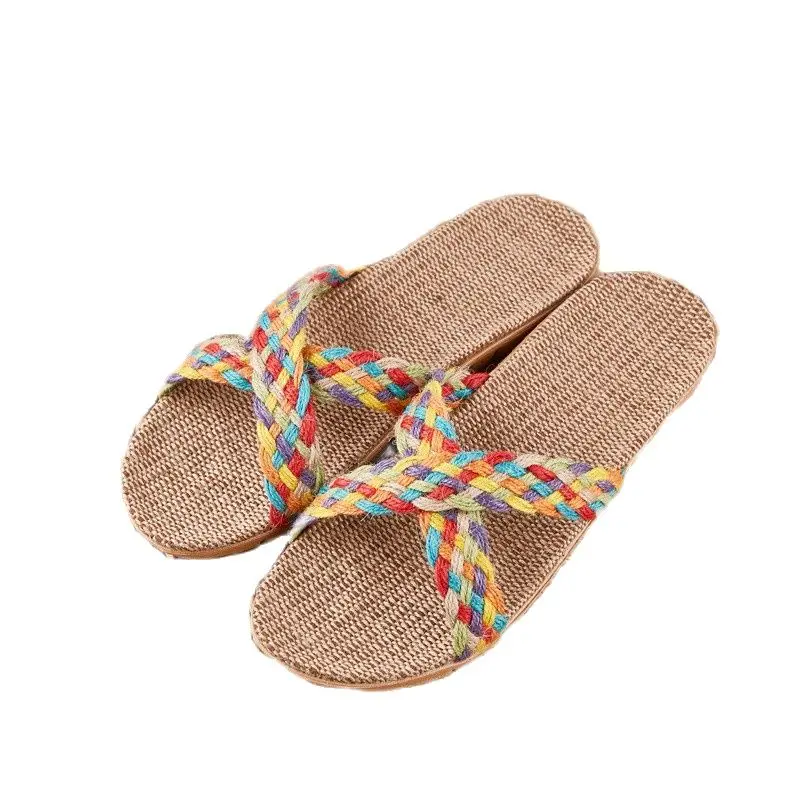 Suihyung/тапочки льняные для женщин и мужчин Летняя домашняя обувь с поперечным