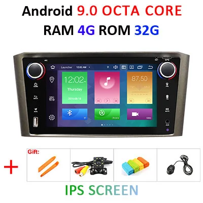 DSP " ips экран 64G Android 9,0 Автомобильный gps радио для Toyota Avensis T25 2002-2008 Навигация стерео аудио без DVD плеер головное устройство - Цвет: 9.0 4G 32G IPS