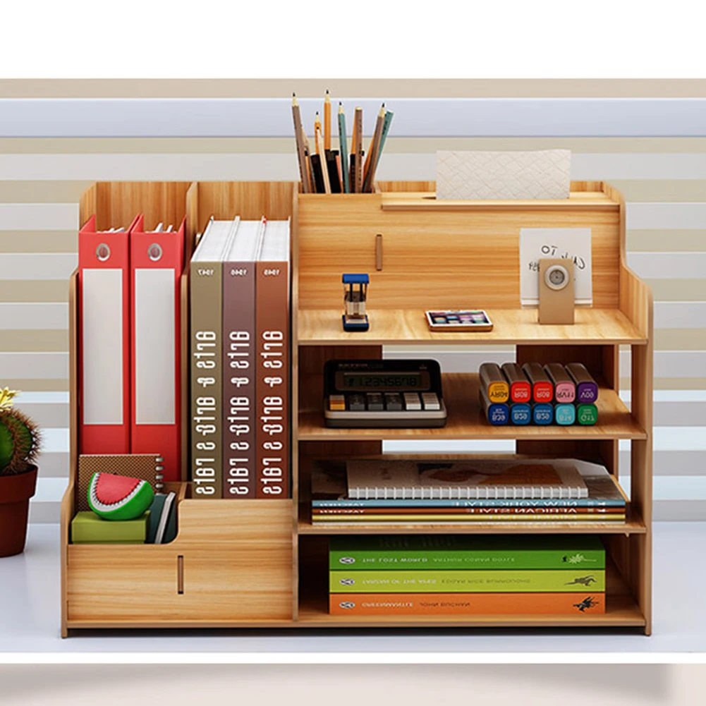 Деревянная настольная подставка-держатель для карандашей и ручек офисный