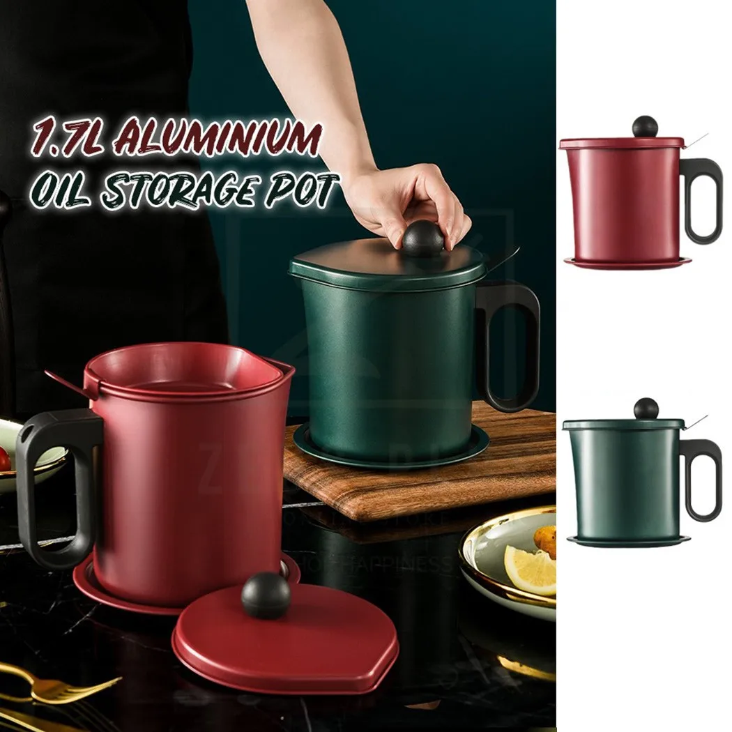 

1 X Oil Strainer 1.7L / 1.4L Aluminium Capacity 304 Stainless Steel Oil Pot Filter Oil Storage *100% Brand New And High Quality